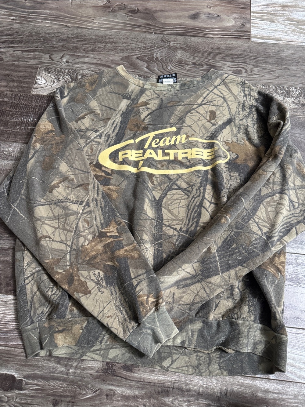 Realtree Camouflage Crewneck Sweatshirt with Yellow Logo